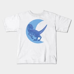 Raptor Crescent Moon - Blue Kids T-Shirt